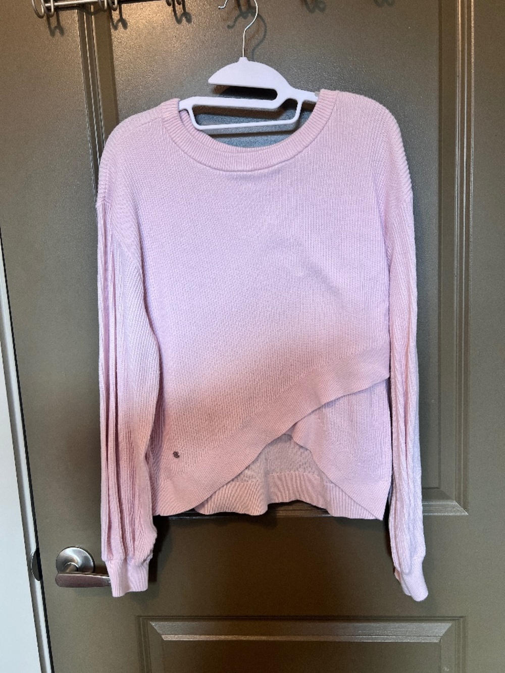 Lululemon Crossover Ribbed Waist Sweater, Heathered Dew Pink